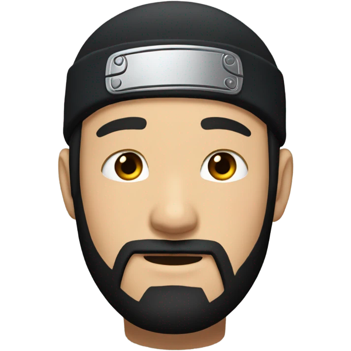 Naruto With Black hair and Black beard , jonin west  emoji
