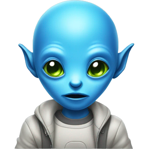 blue cute alien emoji