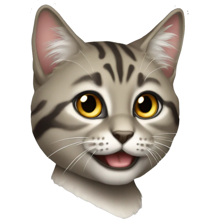 Кошка полосатая в новогодней шапке emoji