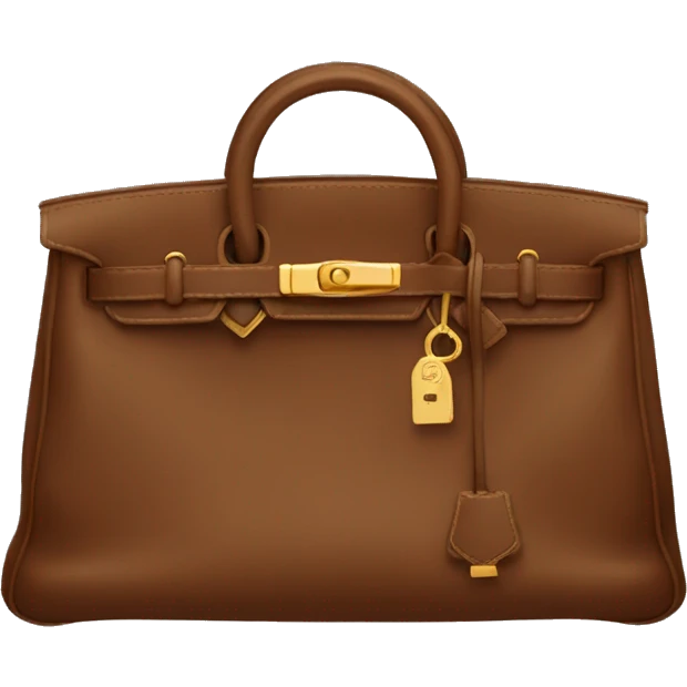 Brown Hermes bag with gold hardware emoji