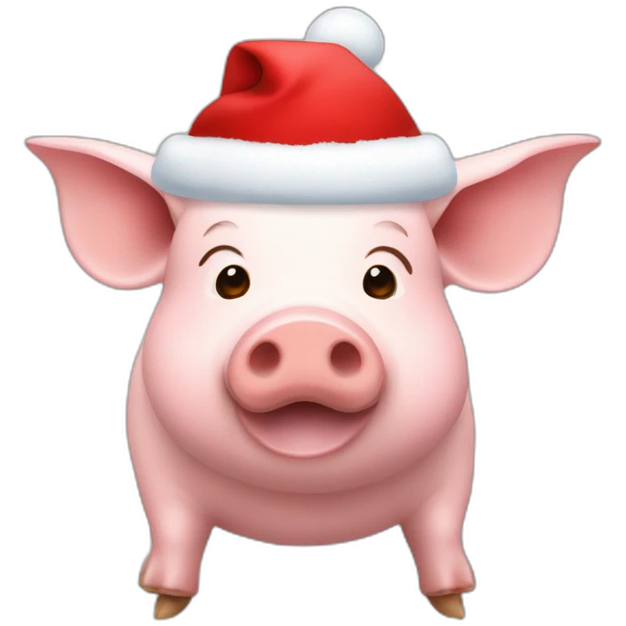 Cochon avec un bonnet de Noël emoji