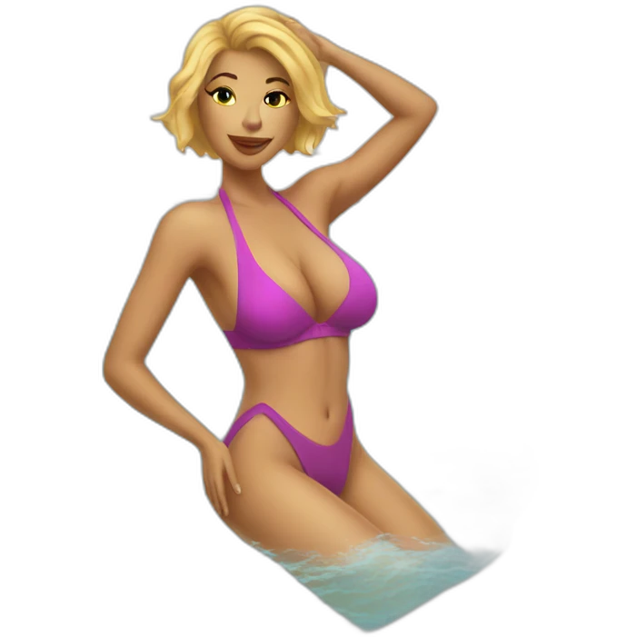 sexy woman on high heels swimming suit emoji
