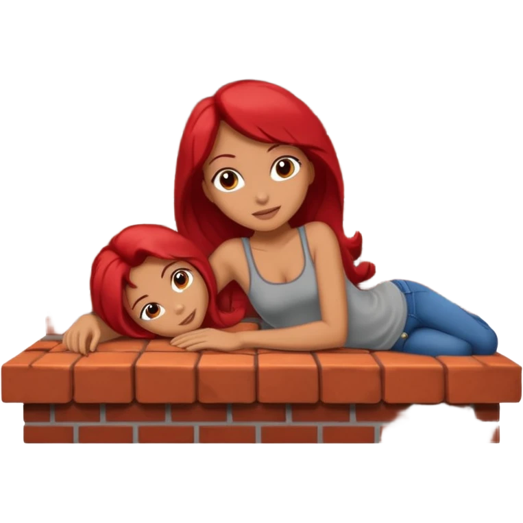 Hot Female lie down on a chimney emoji