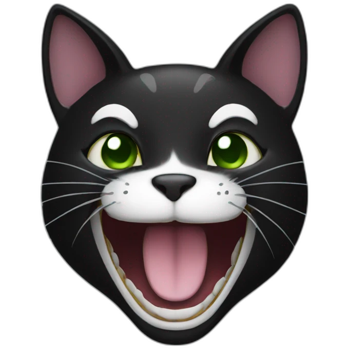 Black cat laughing  emoji