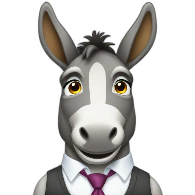 A donkey wearing a tie emoji