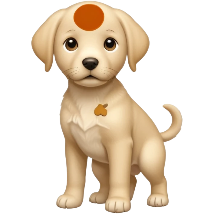 beige labrador puppy, fulld body. 4 year old emoji