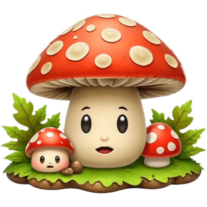 woodland spirit lying on mushroom exhausted emoji