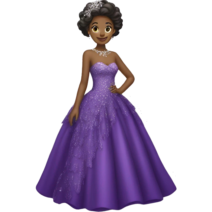 Purple gown with gems and lace emoji