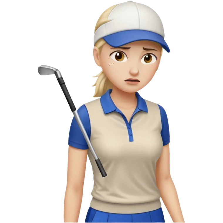women golfer pain emoji