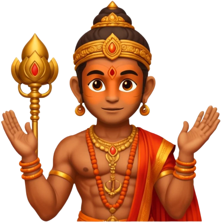 Hanuman ji god giving blessings with his on hand emoji