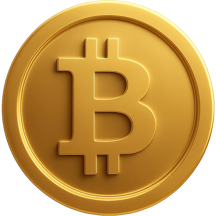 Create a new bitcoin coin variation with a transparent background, maintaining the coin's iconic bitcoin symbol and golden color, with a polished and modern look. emoji