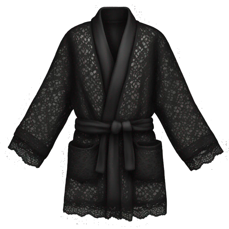 Black silk lace robe emoji