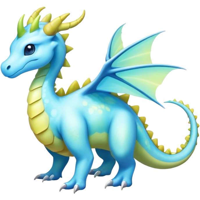 Exotic Rare Shiny Epic Ethereal Meganium-Amaura-Aurorus-Dragonair-hybrid, full body emoji