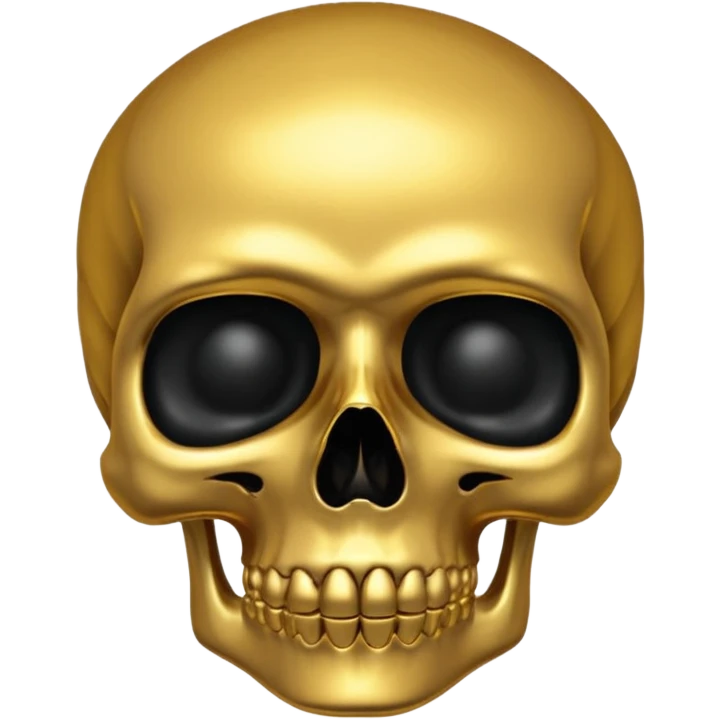 💀 gold skull bottom half for nose and jaw and black top half is black for forehead  emoji