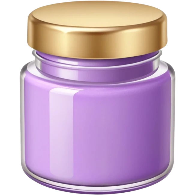 ultra realistic short jar of acrylic powder light purple with gold lid emoji