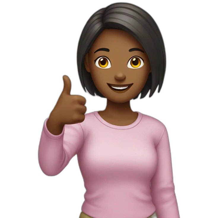Girl with thumbs up emoji