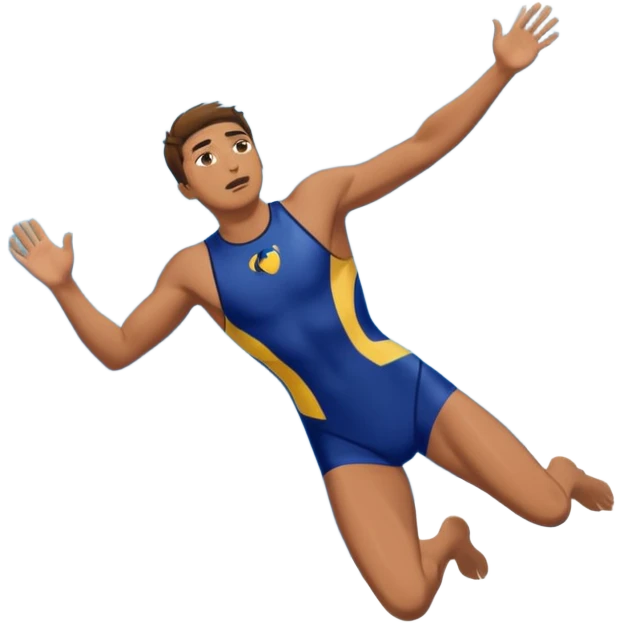 man falling into the void in a swimsuit emoji