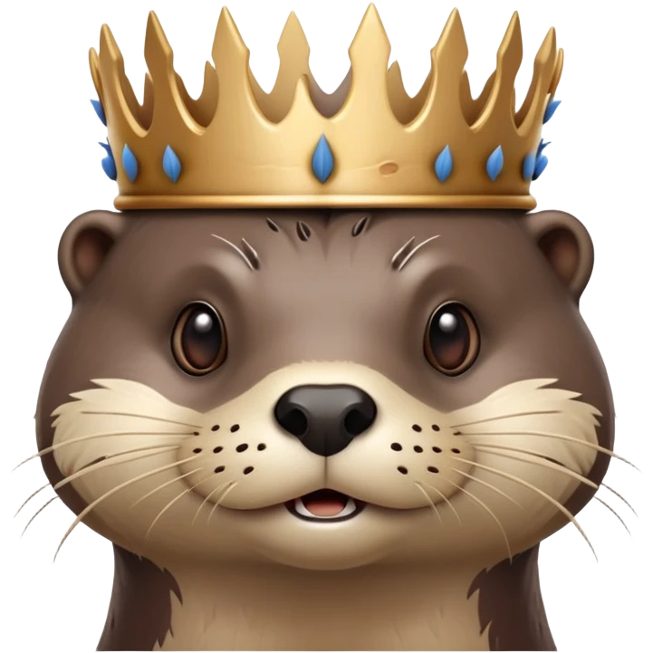 portrait of confused otter face with simple wooden thorny bramble crown, no leaves, no metal, just thorns emoji