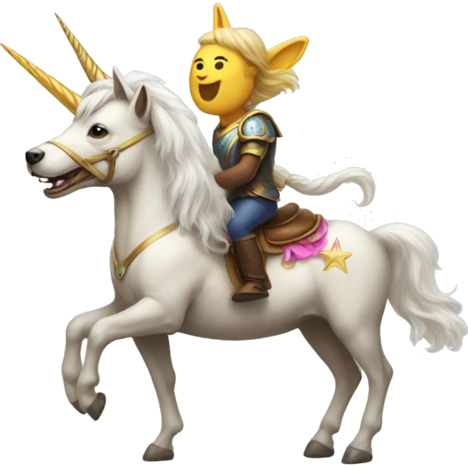 Dog riding a unicorn  emoji