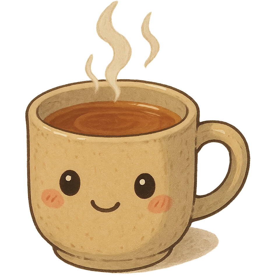 cozy mug of tea, cute mug, no background emoji