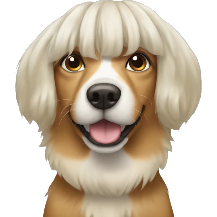 dog wearing a wig emoji