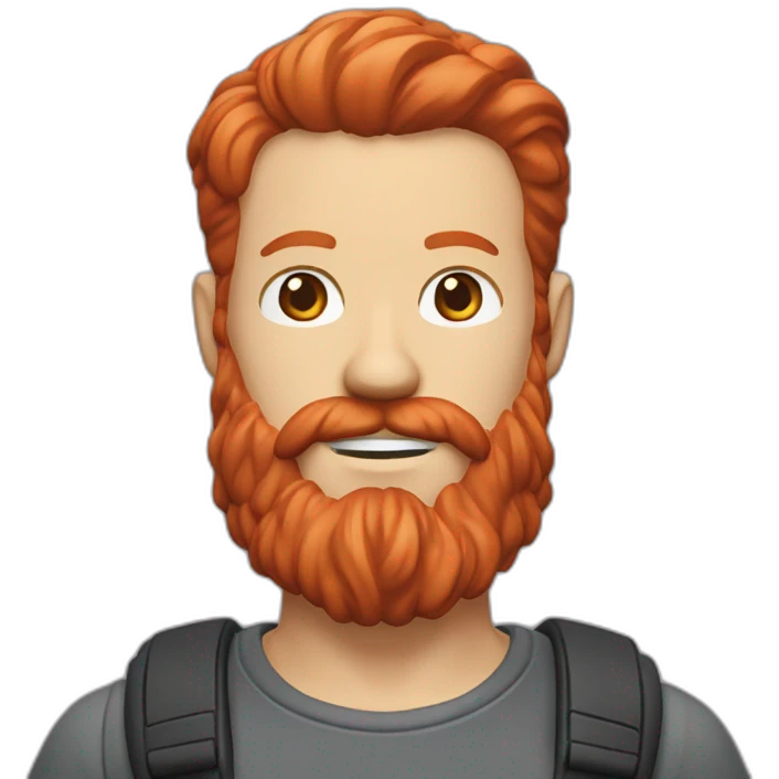 red head beard men with a t-shirt figma emoji