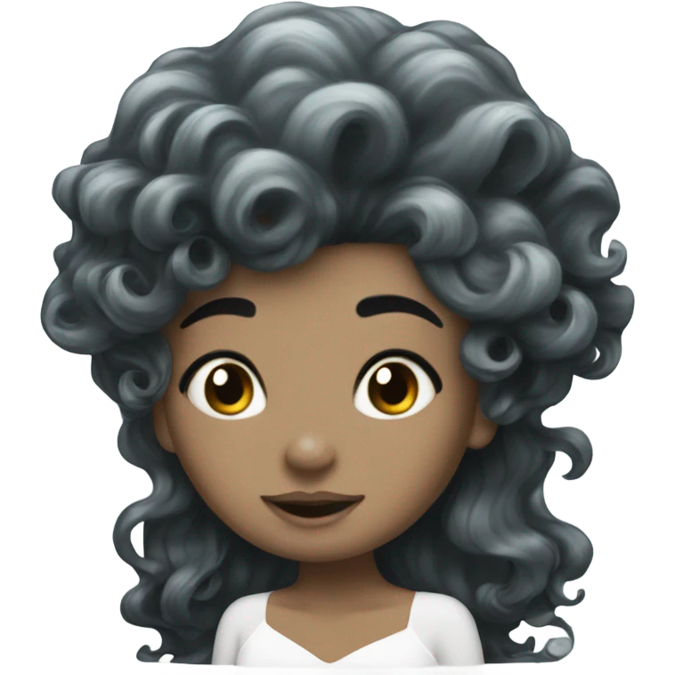 White mermaid with curly black hair  emoji