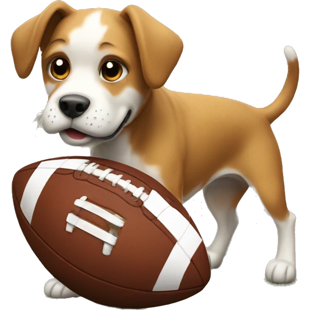 A dog play football  emoji