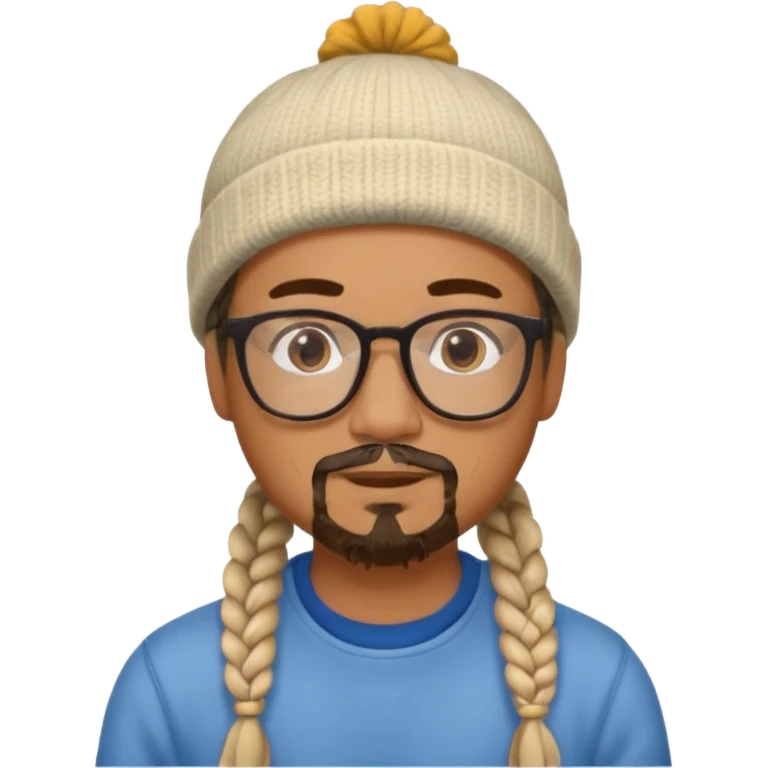man with braids glasses beanie and goatee emoji
