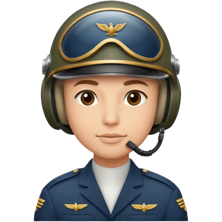 a military pilot in an aviation helmet and a modern uniform. maximum quality emoji