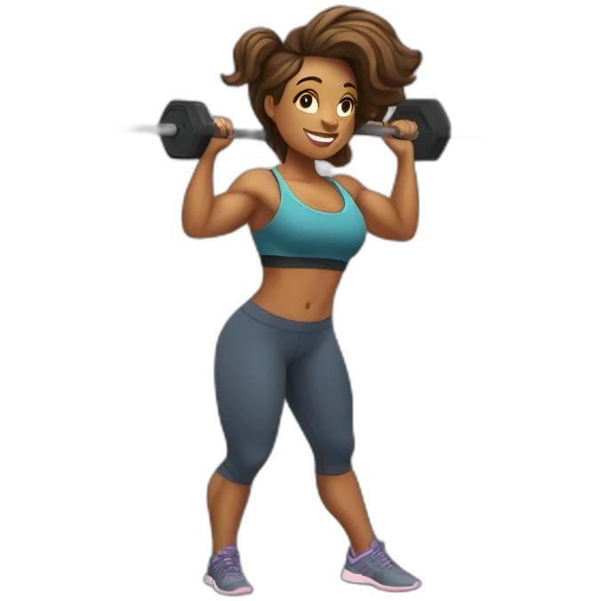 girl booking a crossfit class emoji