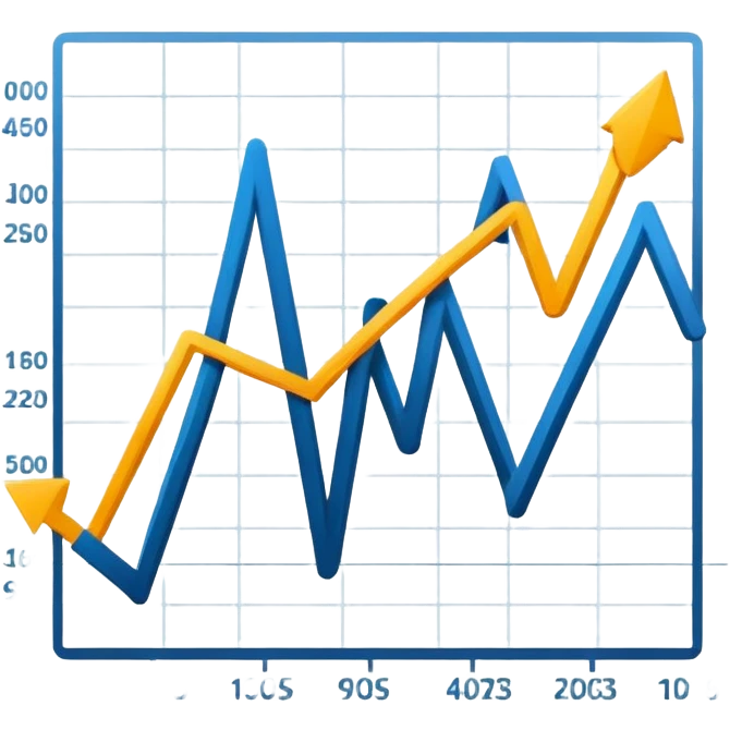 divergence chart with upward and downward trending lines emoji