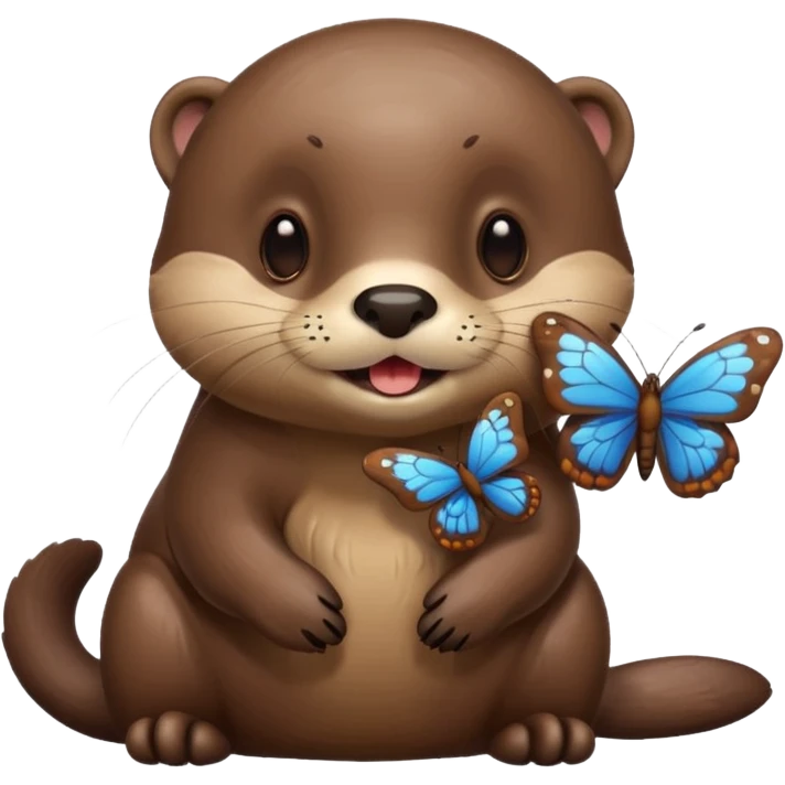 otter with a butterfly in the mouth  emoji