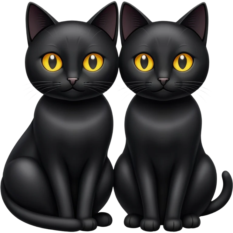 Twin black cats  emoji