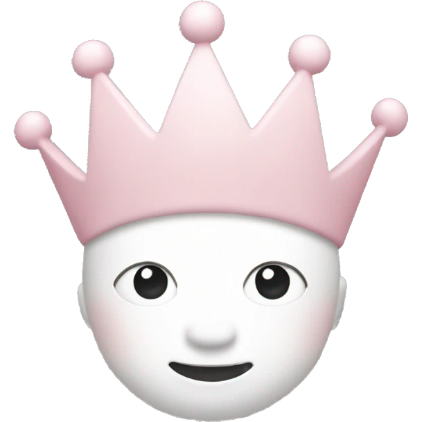 White and pastel pink crown emoji