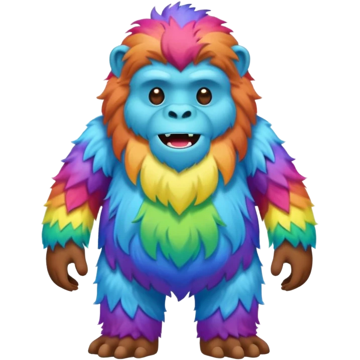 rainbow yeti emoji