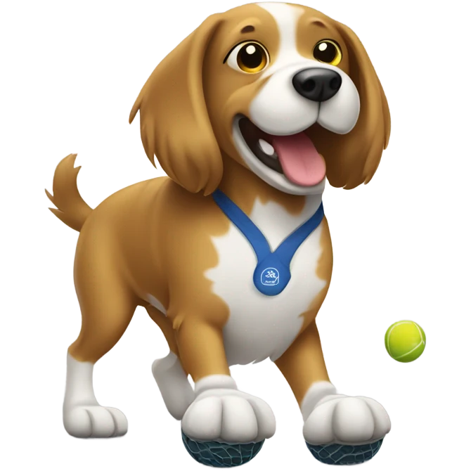 Dog playing pickleball  emoji