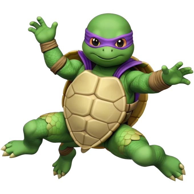 turtle ninja donatello with parachute emoji