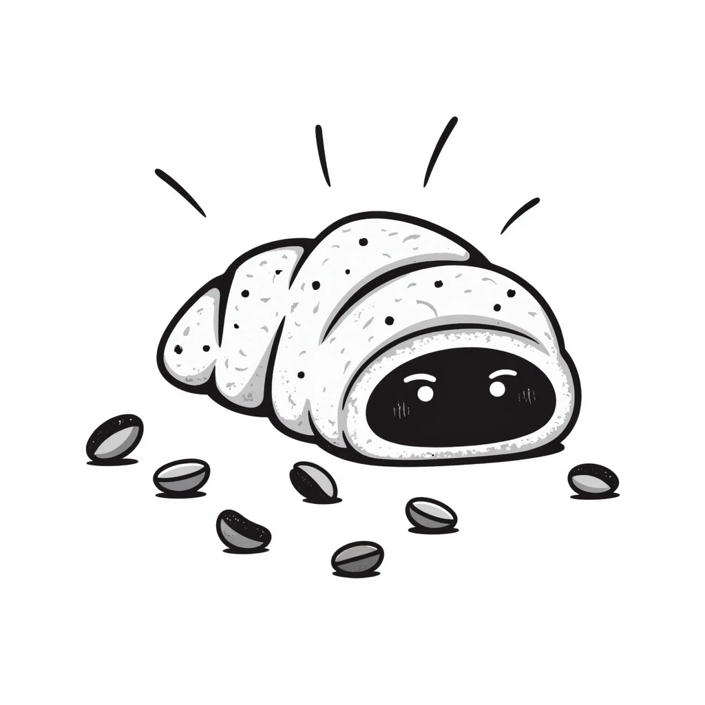 pistachio croissant, hand drawn doodle style emoji
