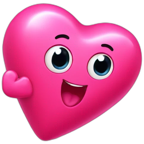 Pink heart Gummie doing exercise emoji