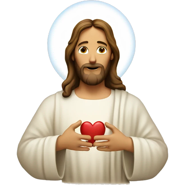 Jesus making heart with hands emoji
