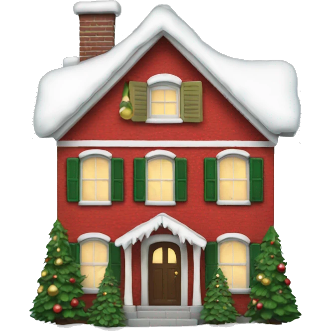 Realistic Christmas house emoji