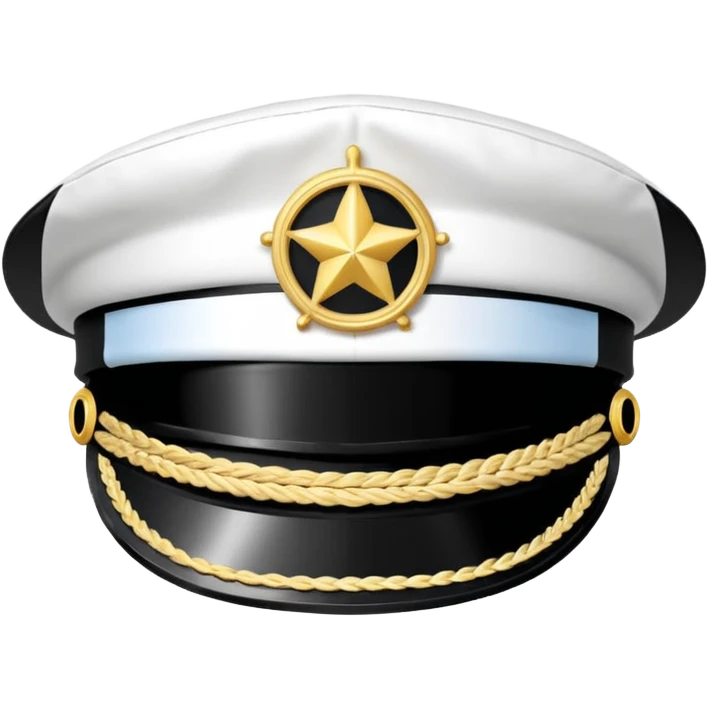 white captain hat closeup alone emoji