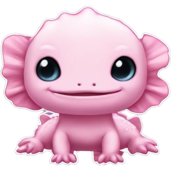 aesthetic pink cute axolotl stitch chibi emoji