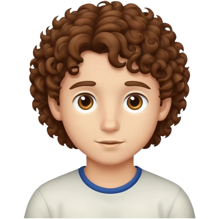 Curly brown hair boy emoji