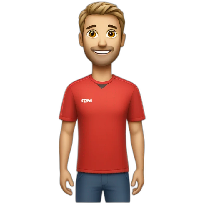 Men with cricket bat in red t shirt emoji
