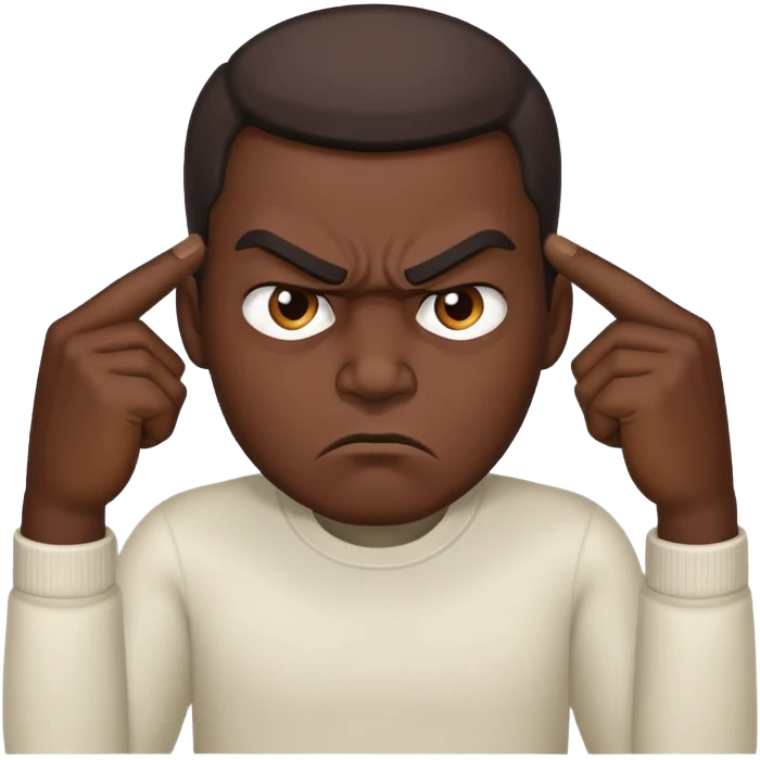 Angry man who think emoji