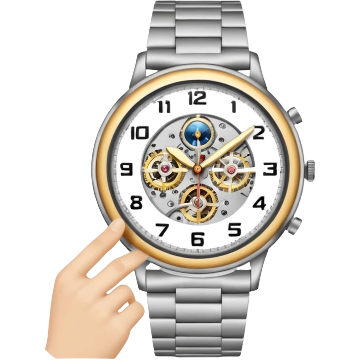 A hand with a watch emoji