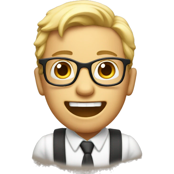 nerd with two front teeth out and pointing up emoji