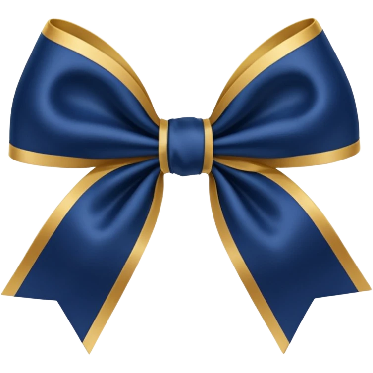 Navy blue and gold bow emoji